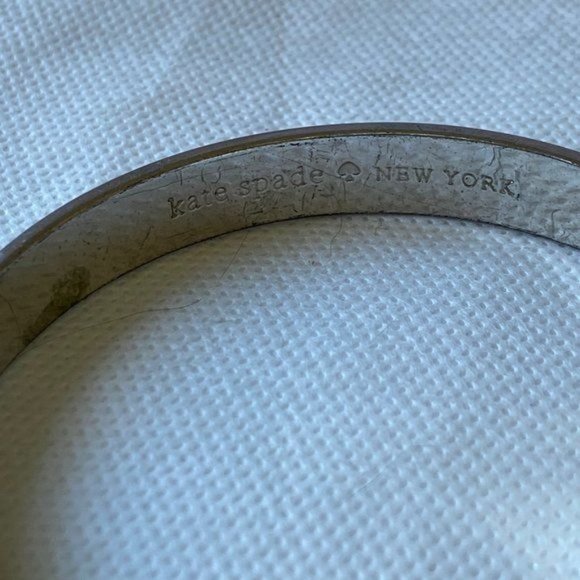 kate spade "Happily Ever After" Silver Plated Bangle Bracelet - Picture 10 of 13